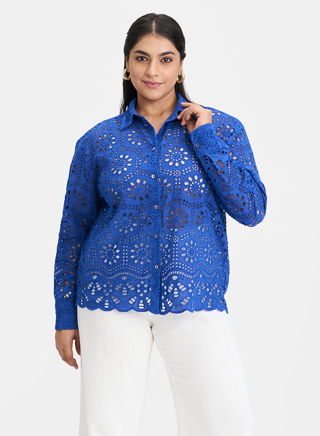 Virgio VIRGIO 100% Cotton Boxy Schiffli Shirt  - Image 2