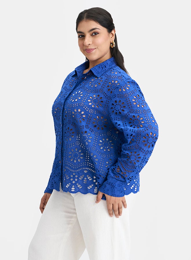 Virgio VIRGIO 100% Cotton Boxy Schiffli Shirt  - Image 4