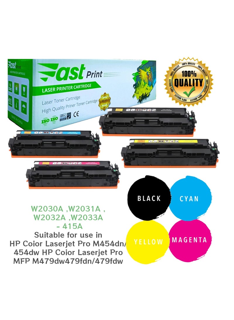 Fast Print 4-Piece 415A Toner Set - Black/Cyan/Yellow/Magenta  - Image 1