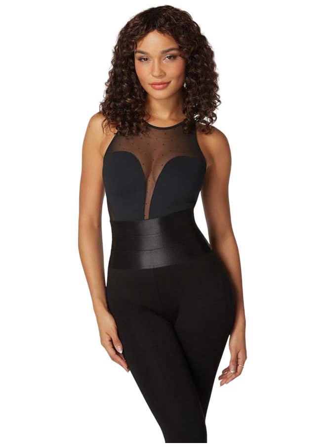 bebe - Second Skin Combo Swiss Dot Vneck Bodysuit - Image 1
