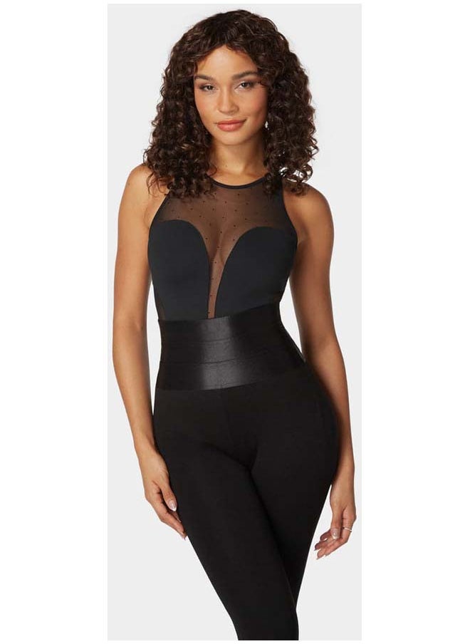 bebe - Second Skin Combo Swiss Dot Vneck Bodysuit - Image 1