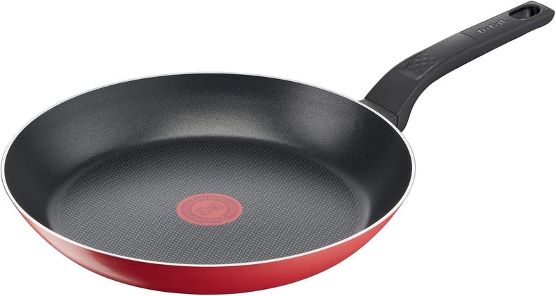 T-fal TEFAL Frypan 24 cm | Easy Clean | Aluminium | Non stick coating | Thermo signal heat indicator | Diffusion base | Healthy safe cookware | Made in France | Red | 2 Years Warranty | B5720453 - Image 1