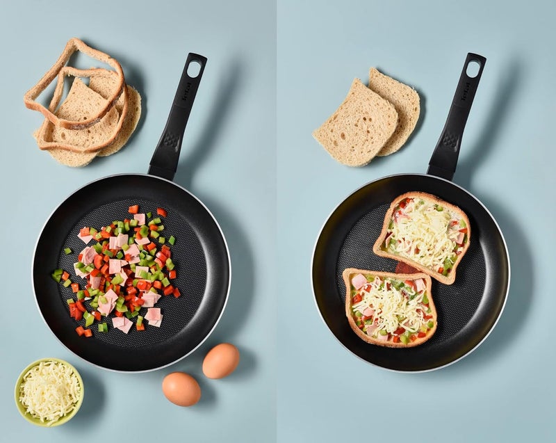 T-fal TEFAL Frypan 24 cm | Easy Clean | Aluminium | Non stick coating | Thermo signal heat indicator | Diffusion base | Healthy safe cookware | Made in France | Red | 2 Years Warranty | B5720453 - Image 3