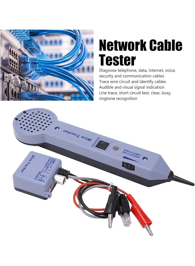 Wire Tracer Tone Generator & Probe, Tone Generator Kit, Wire Tracer Circuit Tester, 200Ep, Cable Locator Tester, Multi Tone Cable Test Kits With Inductive Amplifier - Image 4