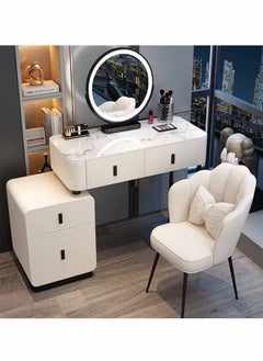 keke Makeup Vanity Table Dressing Table Flip Mirror With Drawers And Chair 100 CM  - Image 2