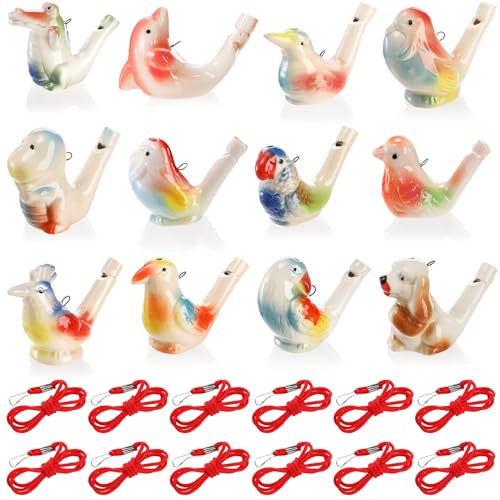 Hedume Set of 12 Ceramic Bird Whistles, Bird Water Whistles, Bird Call Whistle for Water and Bath Play Fun, Birthday Gift, Easter Gift - Image 1
