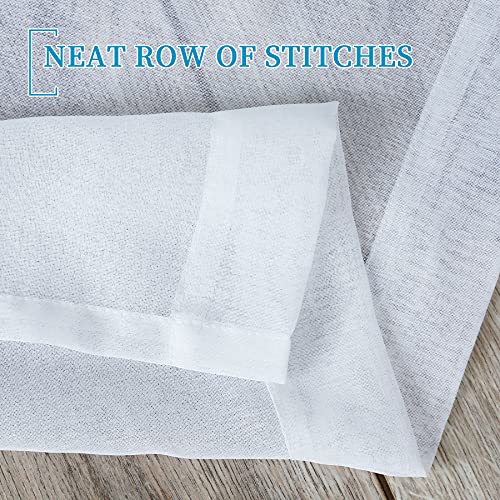 Anjee White Sheer Curtains 96 inches Long 4 Panels Rod Pocket Voile Sheer Christmas Curtains Privacy Protection Translucency Window Drapes for Living Room Bedroom Dining Room Party,52 x 96 Inch - Image 4