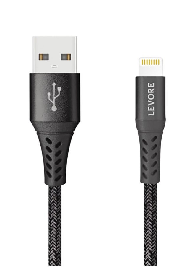 LEVORE - Levore USB to Lightning Nylon Cable MFI Certified 1.8m - Black - Image 1