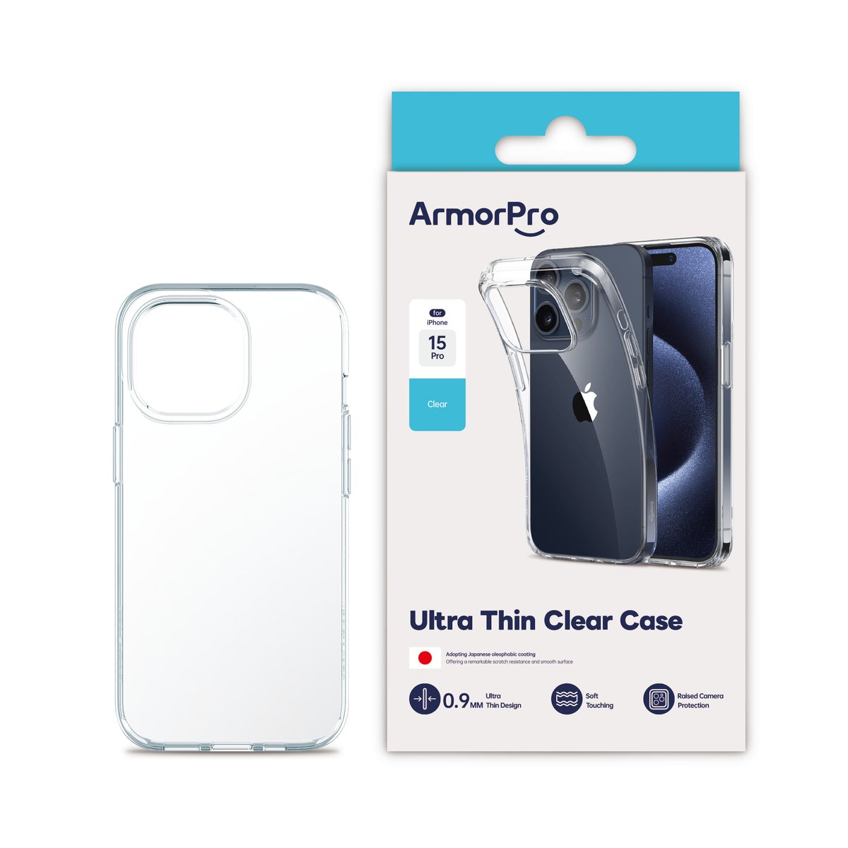 ارمربرو Armorpro iPhone 15 Pro Super Slim Soft Clear Case polyvinylchloride(pvc)