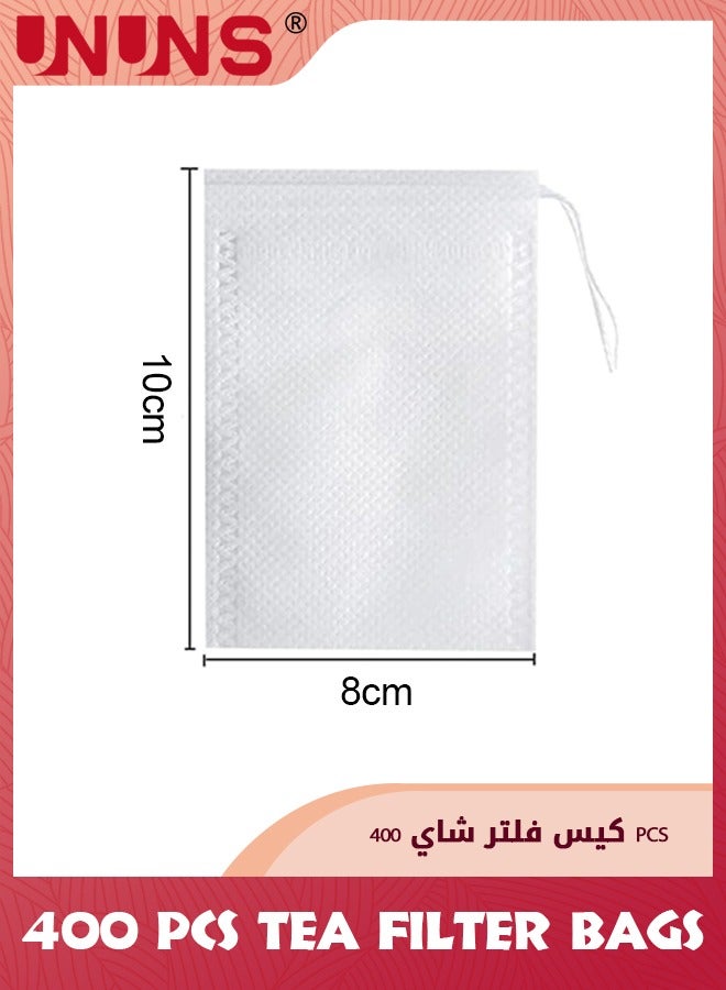 UNUNS Disposable Tea Filter Bags,400pcs Safety And Environmental Food-grade Drawstring Tea Bags,Natural Tea Filter Bags For Loose Tea,Tea Strainer Suitable For Tea Coffee Spice Herbs,8x10cm  - Image 5