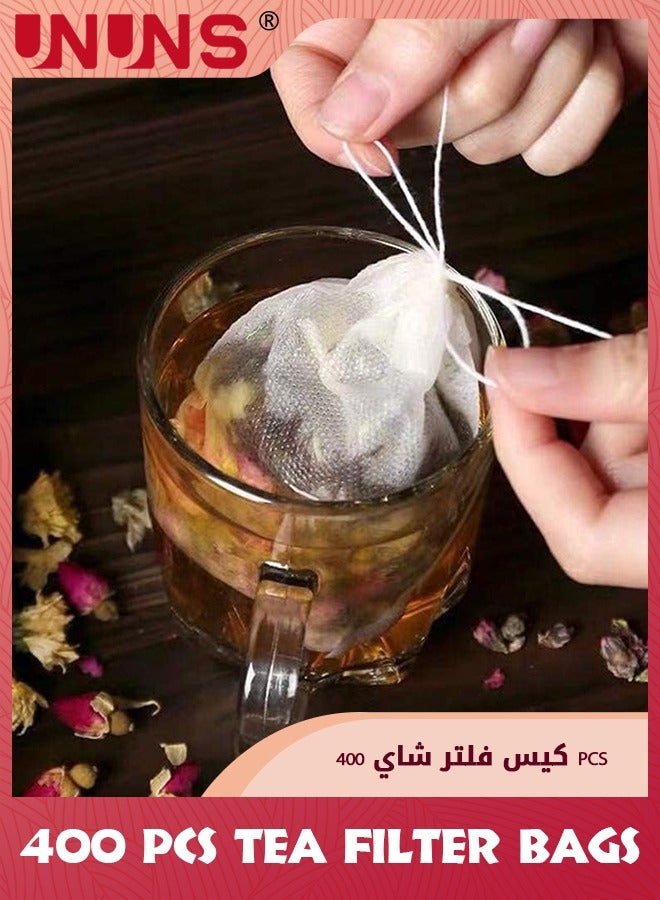 UNUNS Disposable Tea Filter Bags,400pcs Safety And Environmental Food-grade Drawstring Tea Bags,Natural Tea Filter Bags For Loose Tea,Tea Strainer Suitable For Tea Coffee Spice Herbs,8x10cm  - Image 4