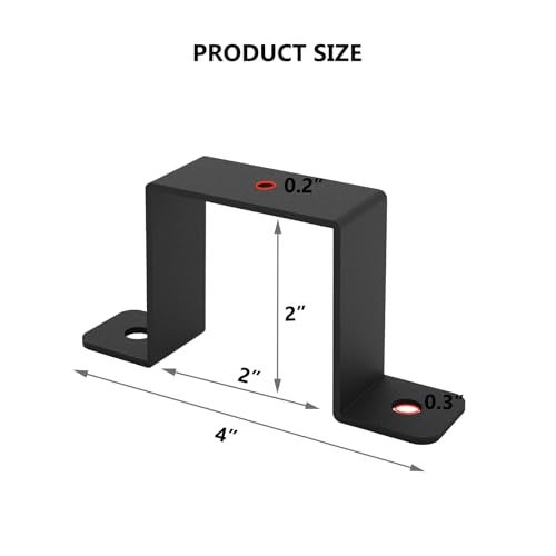 Wpbhk 8Pcs Square Tube Strap Clamp Black Deck Fence Post Tie BracketUShaped Pipe Clamp Bracket for 2x2 Square Pipe Powder Coated Black - Image 3