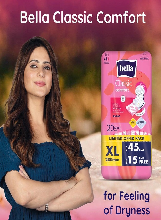 Bella Classic Comfort Maxi Drai Sanitary Pads, 45 Pads + 15 Pads Free - Image 4