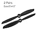 uxcell RC Propellers 6045 6x45 Inch 2Vane Quadcopter for Airplane Nylon Black 2 Pairs with Adapter Rings - Image 2