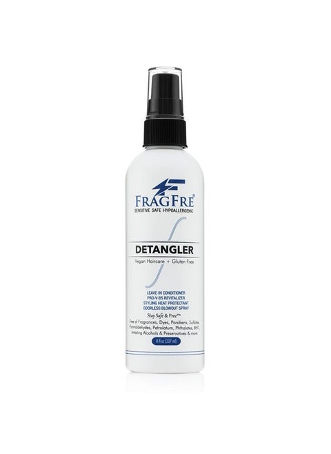 Hair Detangler Spray 8 oz - Leave in Conditioner for Sensitive Skin and Scalp - Styling Heat Protectant Spray - Fragrance Free Paraben Free Hypoallergenic - Gluten Free Vegan Cruelty Free