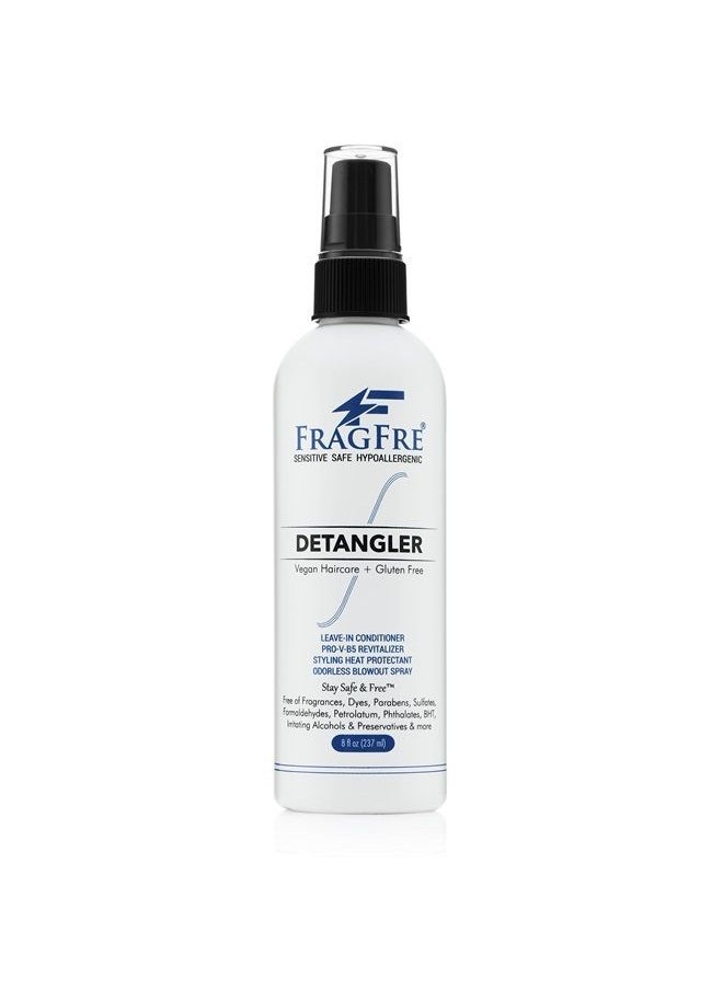 FRAGFRE Hair Detangler Spray 8 oz - Leave in Conditioner for Sensitive Skin and Scalp - Styling Heat Protectant Spray - Fragrance Free Paraben Free Hypoallergenic - Gluten Free Vegan Cruelty Free  - Image 1