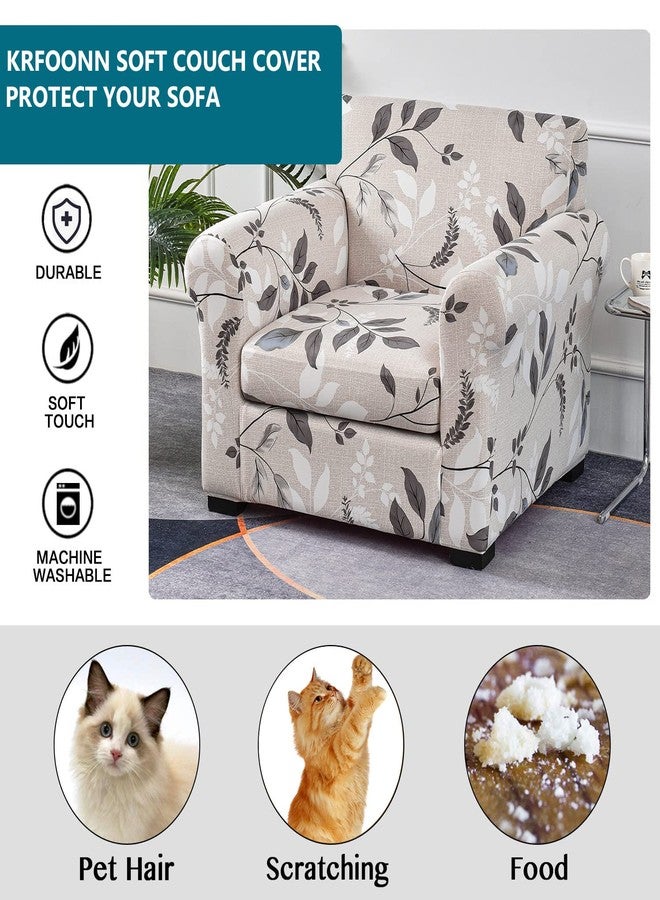 KRFOONN 2 Piece Chair Covers Printed Sofa Covers Couch Covers Washable Armchair Sofa Couch Slipcover Furniture Protector with Elastic Bottom for Living Room (Armchair, 50) - Image 5
