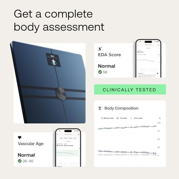 Withings Body Comp Scale For Body Weight And Complete Body Analysis, Wi-Fi & Bluetooth, Baby Digital Scale, Accurate Visceral Fat, Heart Health, Scales Compatible With Apple - Image 5