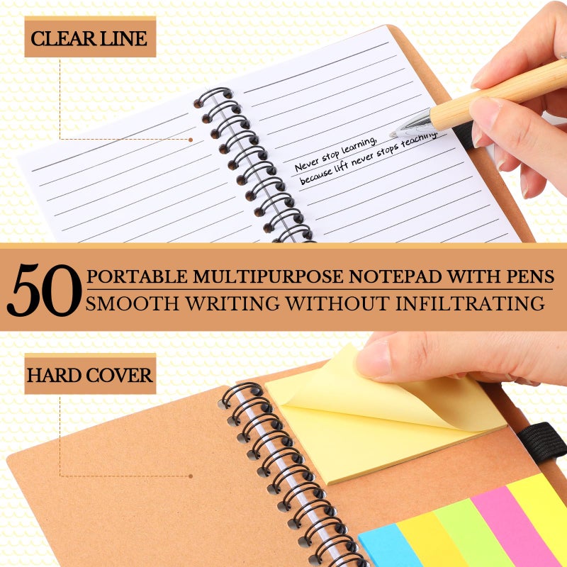 Jetec 50 Sets Inspirational Notebooks Bulk Christmas Employee Appreciation Gifts Spiral Notebook with Sticky Notepad Bamboo Pens for Xmas Thanksgiving Coworker Student Nurse Staff (Difference Maker) - Image 5