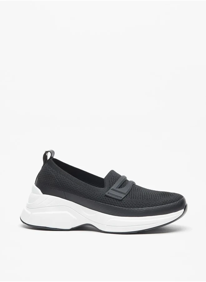 لو كونفورت Textured Slip-On Sneakers with Pull Tab