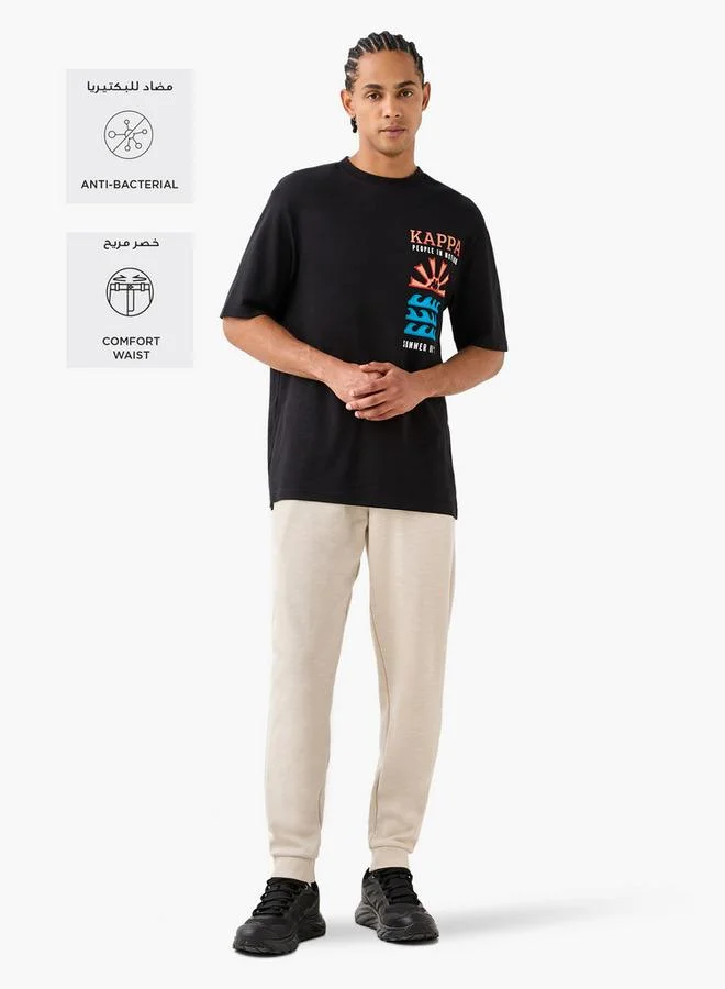 Kappa Kappa Regular Fit Logo Detail Joggers with Drawstring Closure and Pockets