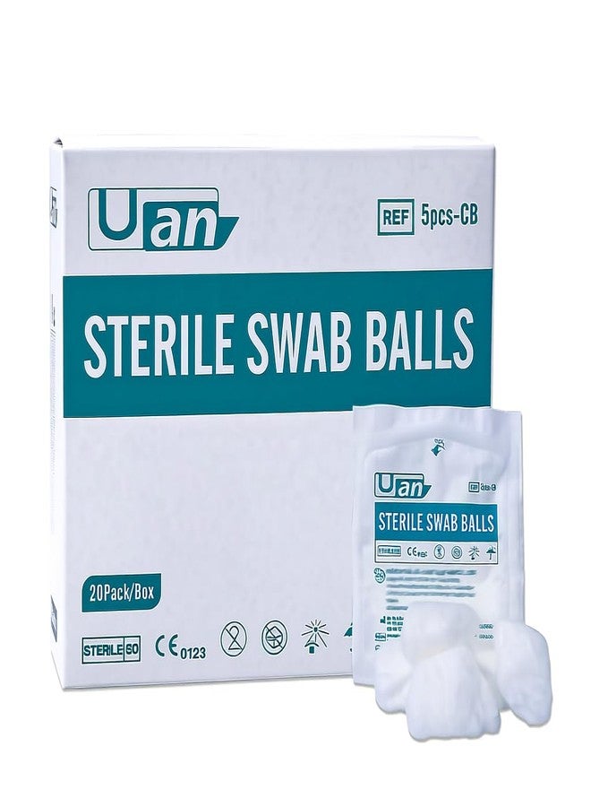 UAN Sterile Wound Care Cotton Balls - 100% Cotton, Ideal for Medical Use & Home Care, Individually Packaged, 20 Pack - Image 1
