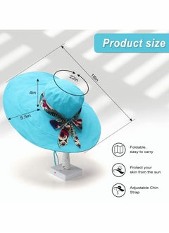 Y&D Womens Beach Hat Floppy Reversible Big Sun Wide Brim Fedora SPF UPF 50+Beach Bucket Packable Large  - Image 5