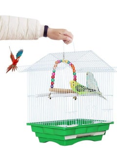 vsell24 Light Weight Hanging Bird Cage For Small Birds Parakeets, Cockatiels, Canary, Finch, Budgie, Lovebirds Top Dome Style Hanging Bird Cage 39X30X23Cm  - Image 1