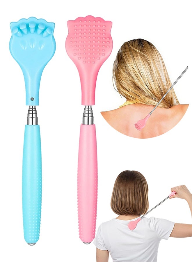 2 Pcs Extendable Back Scratchers, Portable Telescopic Design with Bear Claw Head & Non-Slip Handle, for Head, Body & Legs Itch Relief - Image 1