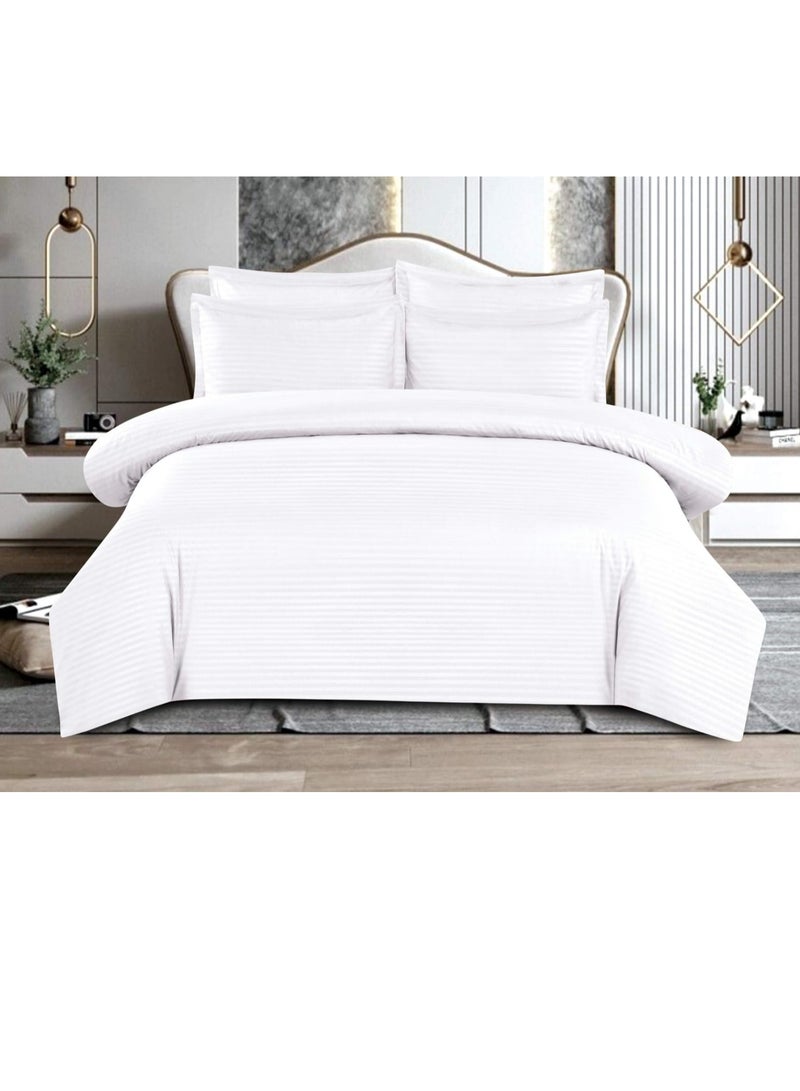 6-Piece King Size Duvet Cover Set Cotton Blend White 220x240cmcm