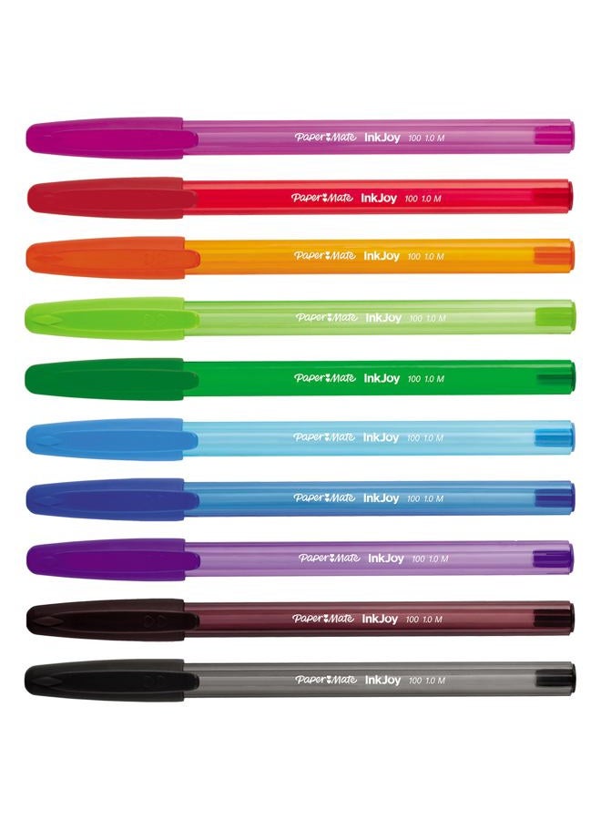 Paper Mate InkJoy 100ST Ballpoint Pens | Medium Point (1.0mm) | Fun Colours | 10 Count - Image 2
