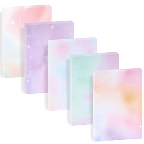 Pineraap 100 Sheets Gradient A5 Refill Papers for Planner Insert Binder, 120GSM Thick Blank Loose Leaf Paper, Watercolor 6 Hole Journal Fillers for A5 6 Ring Binder Notebook Diary Organizer Graduation - Image 1
