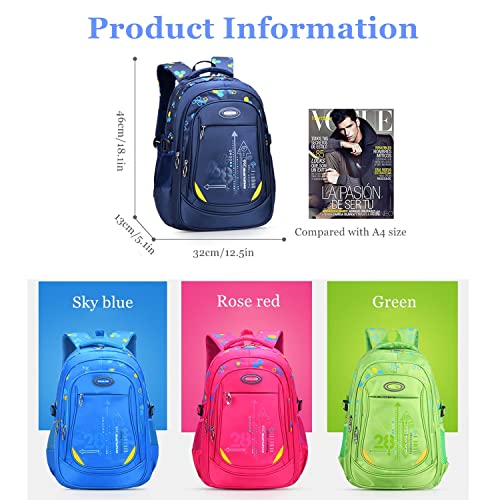 Bansusu Geometric-Print Backpacks for Teen Boys School, Bookbags for Boys Elementary, School Bags for Boys - Image 3