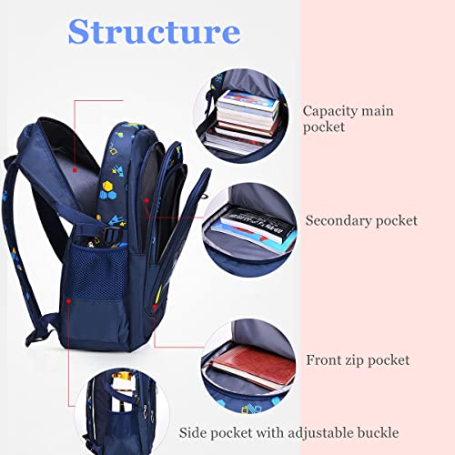 Bansusu Geometric-Print Backpacks for Teen Boys School, Bookbags for Boys Elementary, School Bags for Boys - Image 4