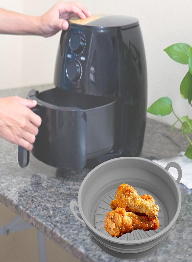 GGOOT Air Fryer Silicone Basket, 8.5inch Reusable Air Fryer Basket Bowl Non Stick, Heat Resistant Accessories for Airfyer, Replacement for Parchment Paper Liners - Image 2