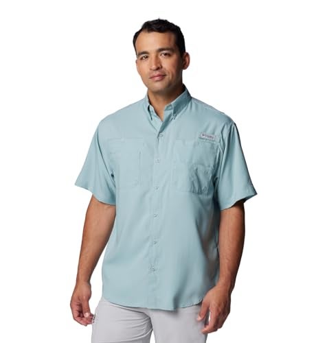 Columbia Mens PFG Tamiami II Short Sleeve Fishing Shirt Crushed Blue XSmall - Image 1