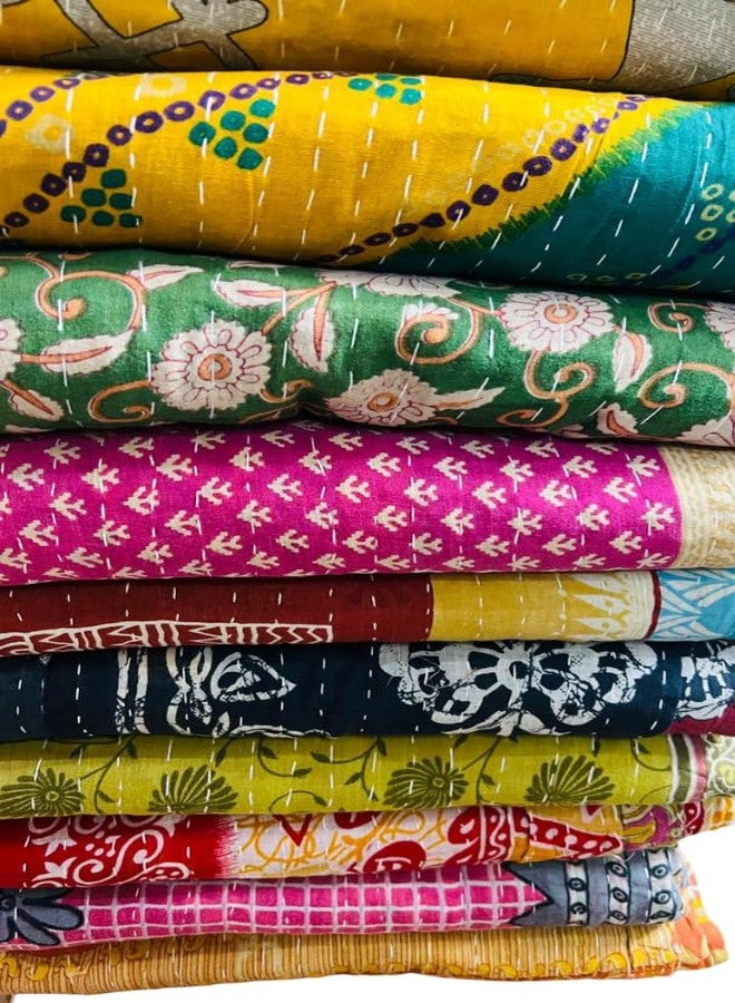 ماروبومي لحاف قطني هندي من ماروبومي، أغطية سرير عتيقة، أغطية، رالي، غطاء سرير قابل للعكس من لوت كانثا، غطاء سرير، بطانية قطنية، جوداري - قطع مفردة، لون متنوع (1) - Image 4