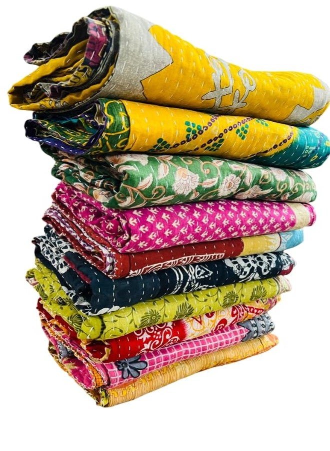 ماروبومي لحاف قطني هندي من ماروبومي، أغطية سرير عتيقة، أغطية، رالي، غطاء سرير قابل للعكس من لوت كانثا، غطاء سرير، بطانية قطنية، جوداري - قطع مفردة، لون متنوع (1) - Image 5