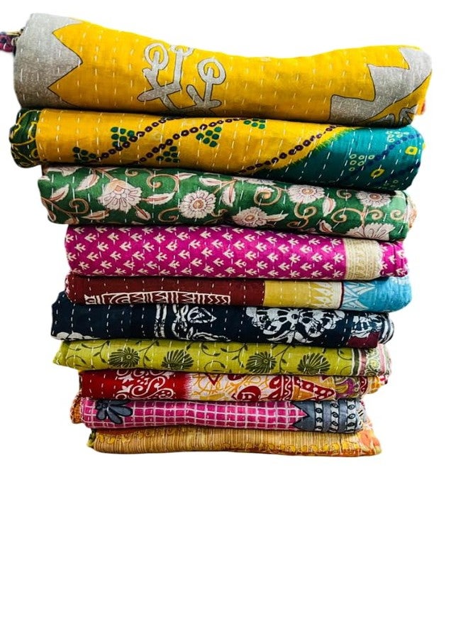 ماروبومي لحاف قطني هندي من ماروبومي، أغطية سرير عتيقة، أغطية، رالي، غطاء سرير قابل للعكس من لوت كانثا، غطاء سرير، بطانية قطنية، جوداري - قطع مفردة، لون متنوع (1) - Image 2