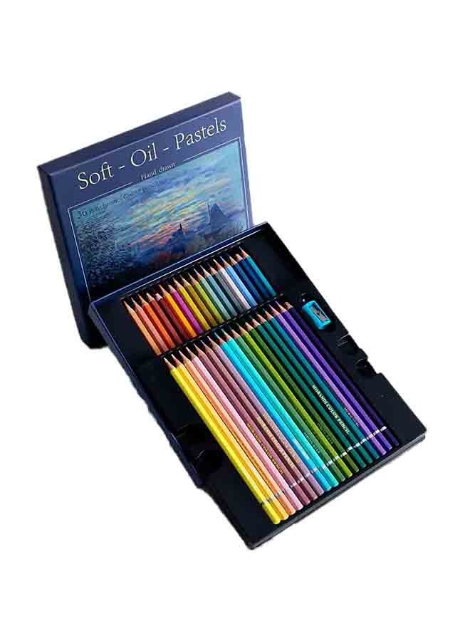 مجموعة أقلام رصاص ملونة موراندي مكونة من 36 لونًا، ذات قلب ناعم قائم على الزيت، مثالية للرسم والرسم والتلوين ومجموعة التظليل للمبتدئين وكتب التلوين وحفلات الأطفال - Image 1