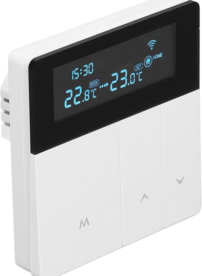 ثرموستات واي فاي قابل للبرمجة مع التحكم الصوتي بشاشة LCD بيضاء اللون للتدفئة الأرضية - Image 5