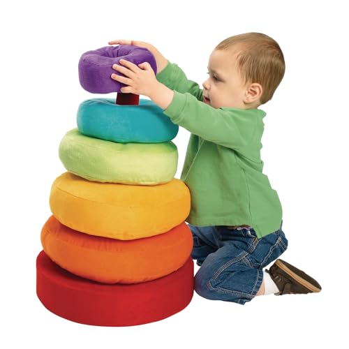Excellerations Giant Plush Rainbow Stacking Ring for Kids Classroom Game for Children - Image 1
