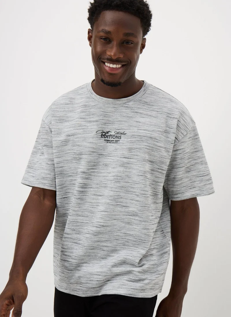 Matalan Grey Editions Texture Printed T-Shirt