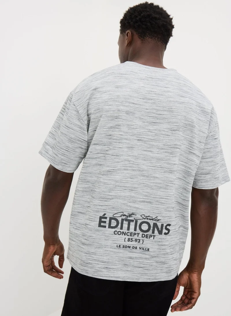 Matalan Grey Editions Texture Printed T-Shirt