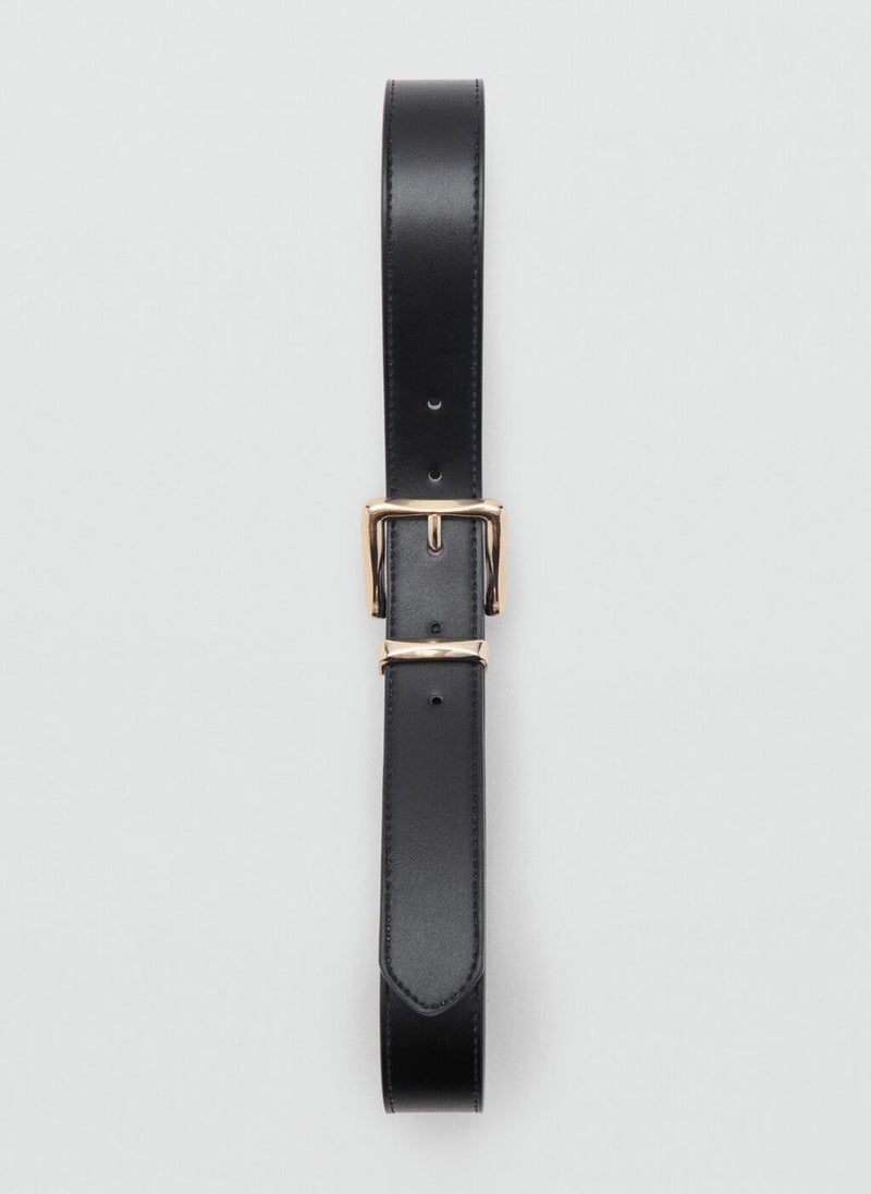 MANGO Stitched Belt With Square Buckle  - Image 2
