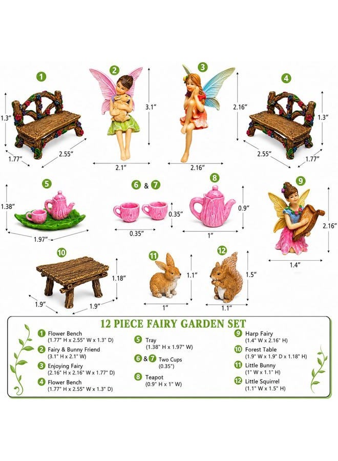 Mood Lab Fairy Garden - Miniature Figurines & Accessories Starter Kit - Fairy Garden Set of 12 pcs - Outdoor or House Decor - Image 3