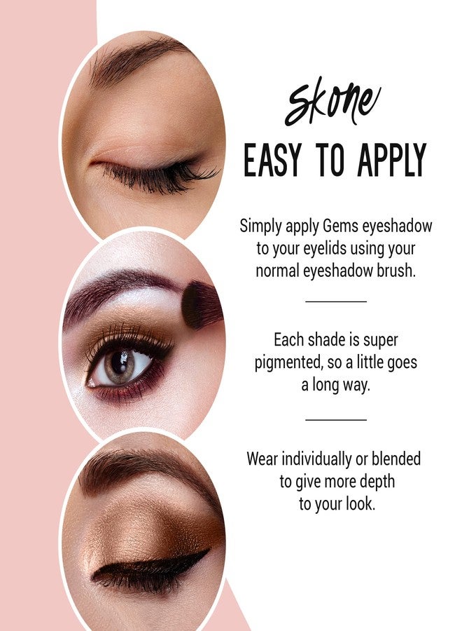 Skone Cosmetics Gems Eye Shadow, Highly Pigmented, Longwear Eye Makeup, Single Eyeshadow with Pro Shimmery Finish - Ultra-Blendable, Slightly Shimmer Shades - Gold Eyeshadow - Champagne - Image 4