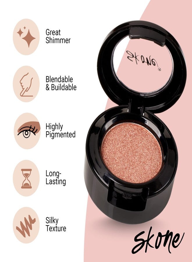 Skone Cosmetics Gems Eye Shadow, Highly Pigmented, Longwear Eye Makeup, Single Eyeshadow with Pro Shimmery Finish - Ultra-Blendable, Slightly Shimmer Shades - Gold Eyeshadow - Champagne - Image 3