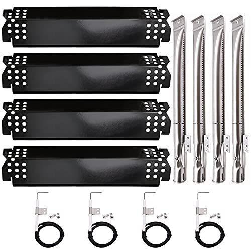 Criditpid Grill Replacement Parts for Home Depot Nexgrill 720-0830H 720-0783E 720-0888 720-0888N 720-0864M, 4-Pack Heat Plate Shields Grill Burners and Ignition for Nexgrill Replacement Parts 4 Burner 720-0830H - Image 1