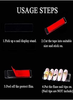 EBANKU Nail Art Holder Display Stand Set 50Pcs Acrylic Nails Display Stand With 10M Double Sided Tape For Nails Walls Magnetic Nail Practice Stand Manicure Tools  - Image 5